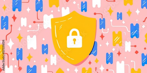 A digital shield icon symbo...
