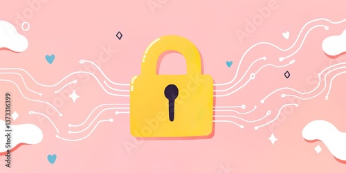 A golden padlock against a ...