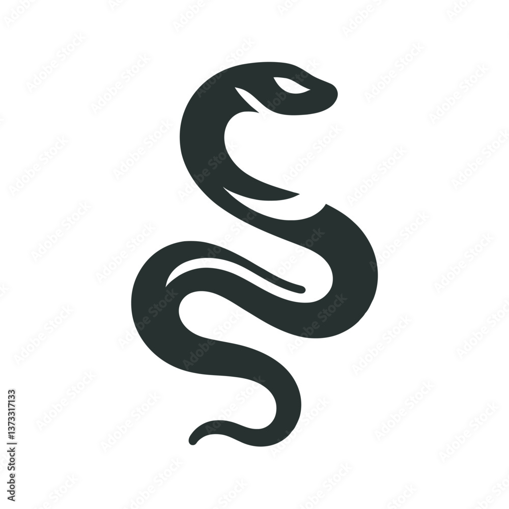 Fototapeta premium black and white snake symbol