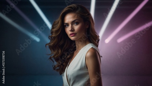 fashion model posing in studio