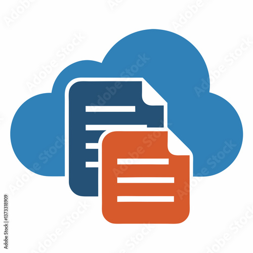 vector document cloud logo combination simple 