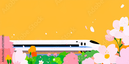 A high-speed train streaks ...