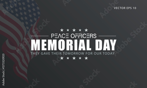 Memorial Day Tribute to Fallen Peace Officers with Bold Typography