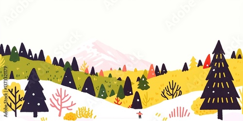 A cartoonish landscape show...