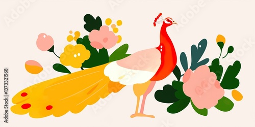 A Vibrant Peacock amidst Lu...