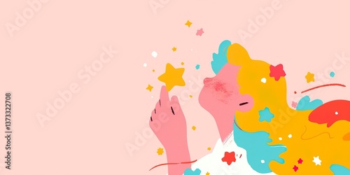 A person with a star-shaped...