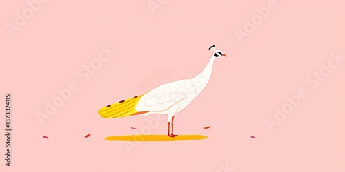 A regal white peacock poses...
