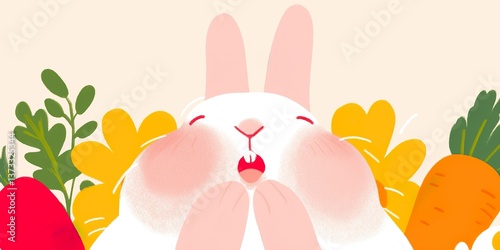 A joyful and adorable bunny...