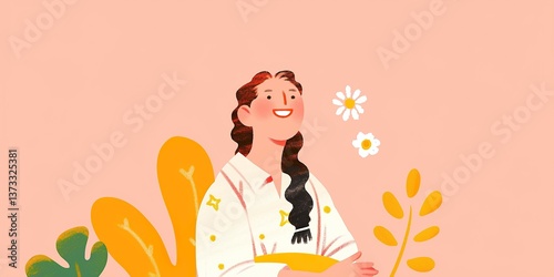 A woman smiles, radiating p...