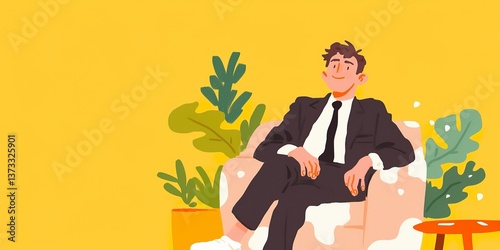 A relaxed businessman in a ...