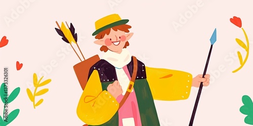 An archer stands ready with...