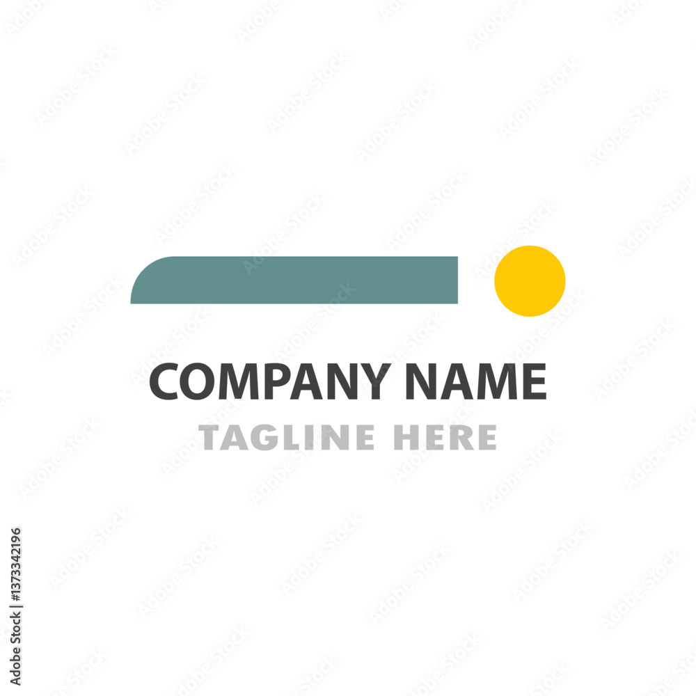 Minimalist logo with a horizontal bar and a circle Minimalist logo with a horizontal bar and a circle