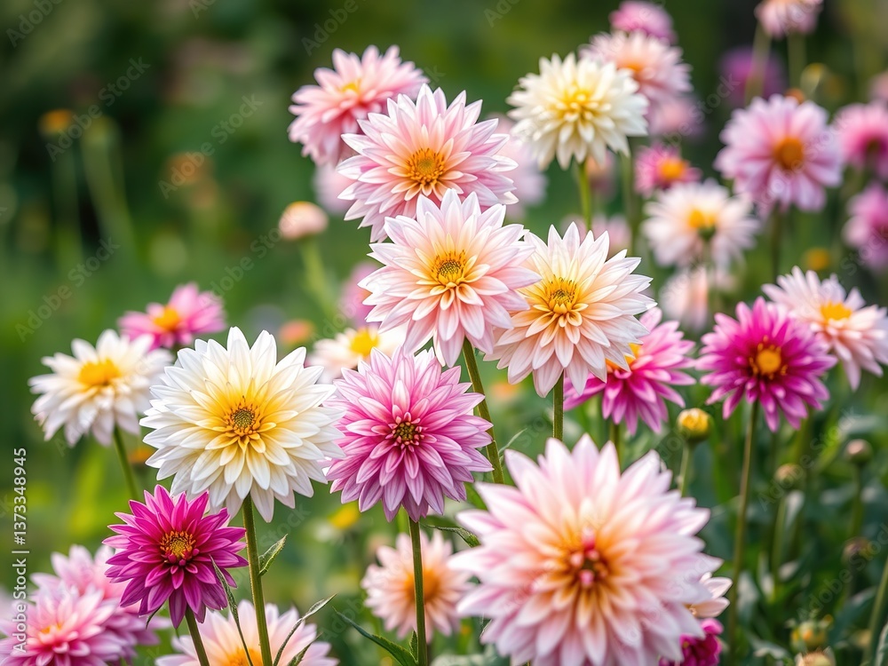 Spring Creek Dahlias in a Sunny Meadow Spring Creek Dahlias in a Sunny Meadow