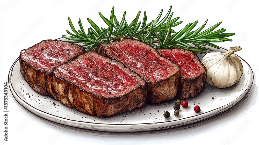 sliced beef steak isolated,cartoon illustration style sliced beef steak isolated,cartoon illustration style