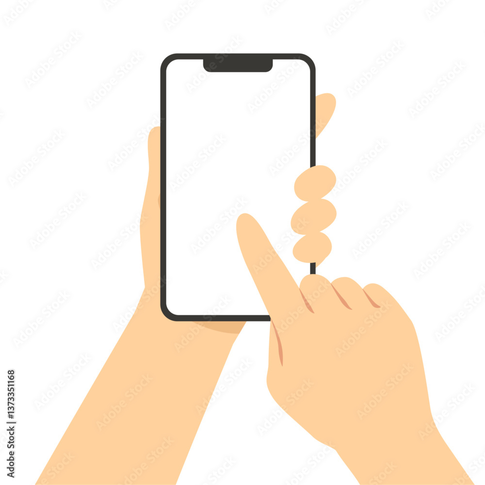 スマホを操作する手のベクターイラスト スマホを操作する手のベクターイラスト