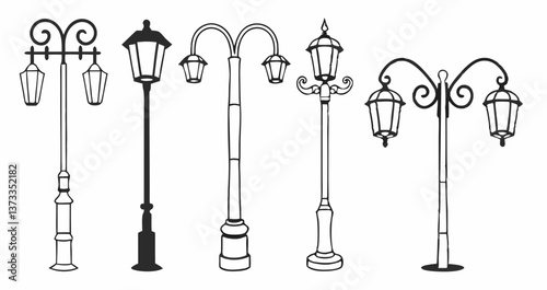 Iron lighting pole