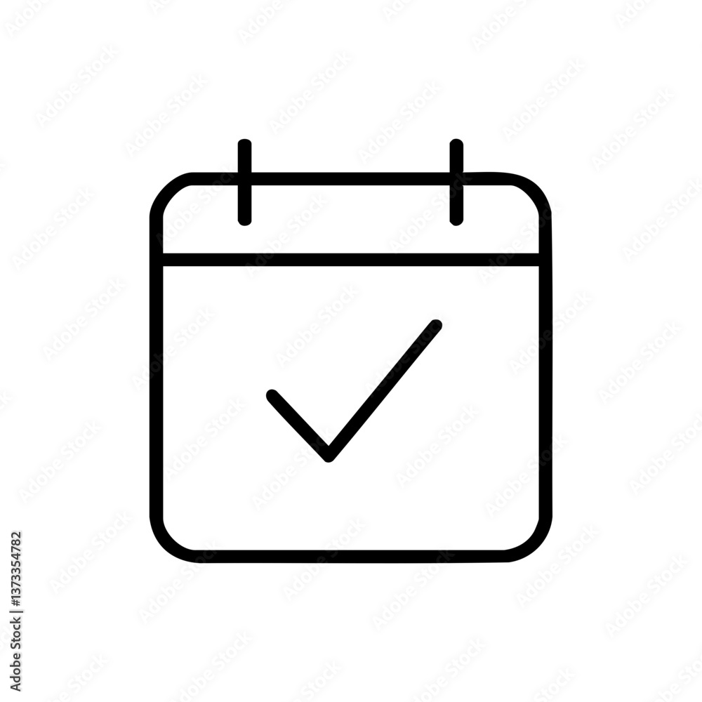 Calendar with Checkmark Icon for Scheduling Calendar with Checkmark Icon for Scheduling