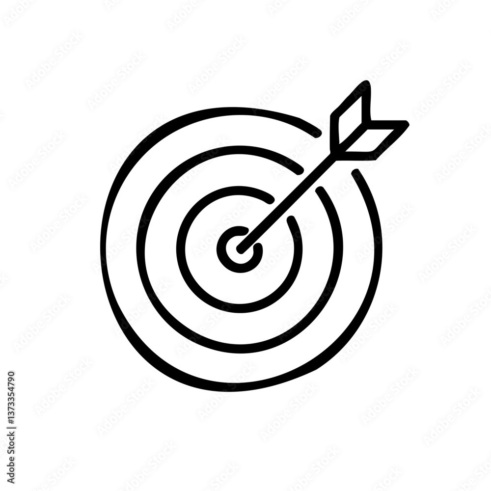 Target Icon with Arrow for Goal Achievement Target Icon with Arrow for Goal Achievement