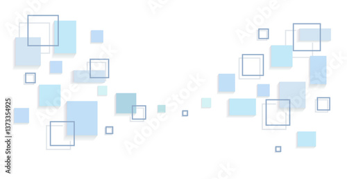 幾何学模様　青い四角形の背景