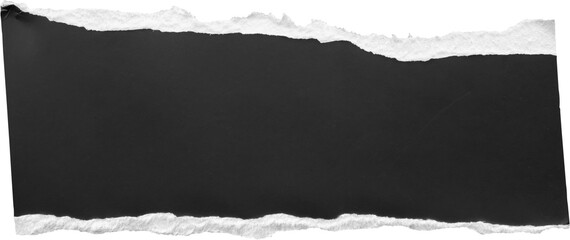 piece of black paper tear isolated on gray background