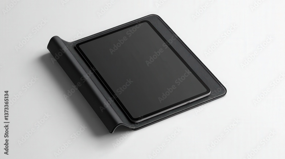 11-inch tablet in a closed case, showcasing the case's sleek design and premium texture, with the tablet hidden inside, set on a white backdrop 11-inch tablet in a closed case, showcasing the case's sleek design and premium texture, with the tablet hidden inside, set on a white backdrop