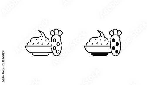 Wasabi Sauce icon design with white background stock illustration