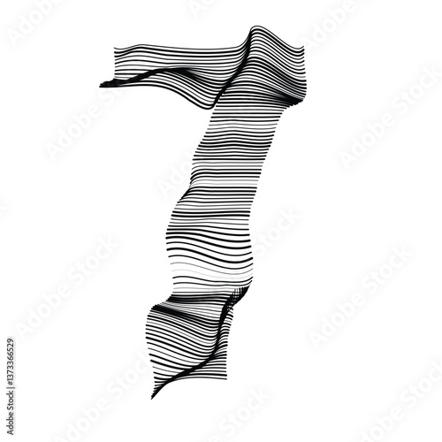 The wavy alphabets - Number 7