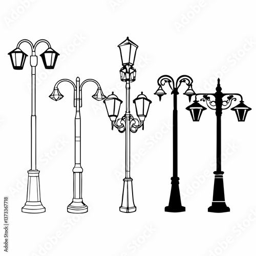 Iron lighting pole