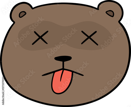 Illustration of dead bear
