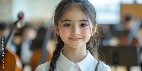 A young girl with long hair and a white shirt is smiling