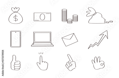 手描きのイラスト素材セット