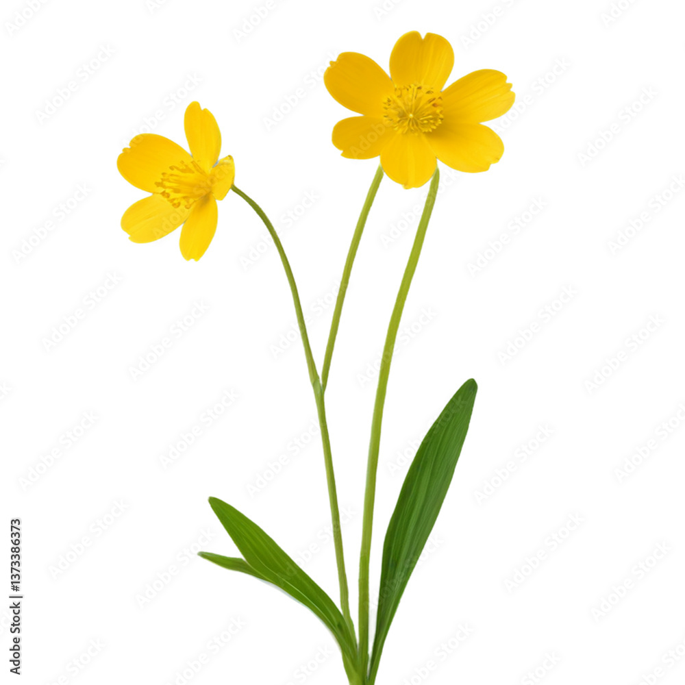 Naklejka premium Buttercup flower on white background 