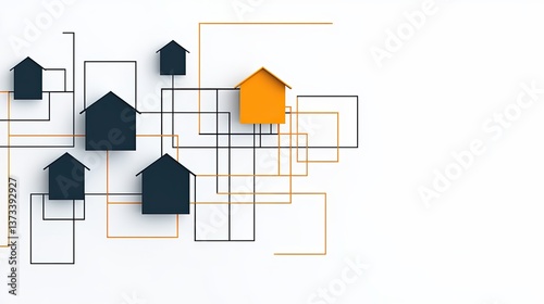 Innovative housing concepts in urban design digital art minimalist environment abstract viewpoint