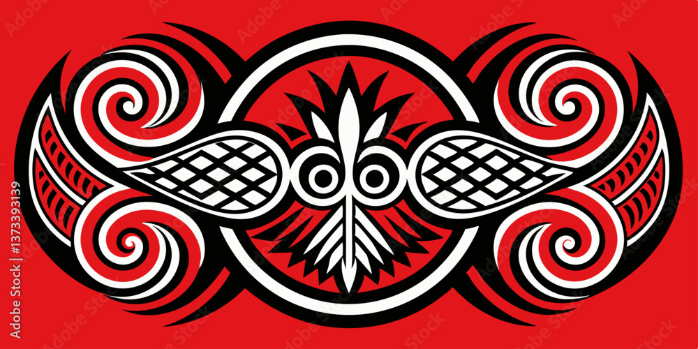 Fototapeta premium vector flat design maori tattoo pattern design