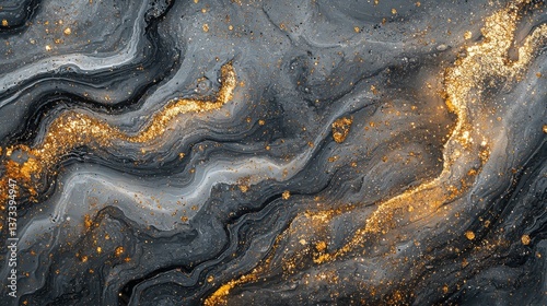 Elegant gold and gray abstract fluid art digital creation modern aesthetic