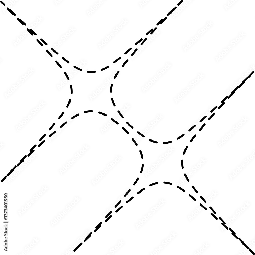 Fototapeta premium Star icon dashed line. Geometric element