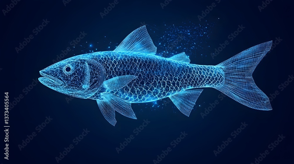 Artistic representation of a fish swimming gracefully through water with vibrant colors and creative illustrative style Artistic representation of a fish swimming gracefully through water with vibrant colors and creative illustrative style