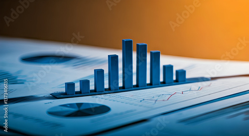 A professional business report with financial graphs and charts, showcasing data analysis, market research, and corporate performance tracking.