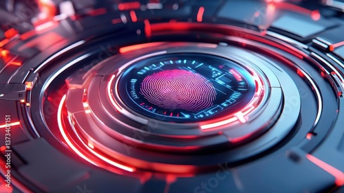 Wallpaper Mural Futuristic Fingerprint Biometric Scanner - Cyberpunk/Futuristic Aes. Torontodigital.ca