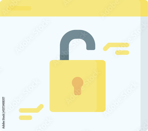 unlock Illustration on a white background.