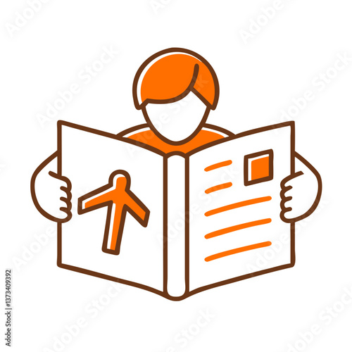 Person reading a travel guidebook  