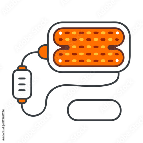 Electric blanket heating pad with control device in bright colors  