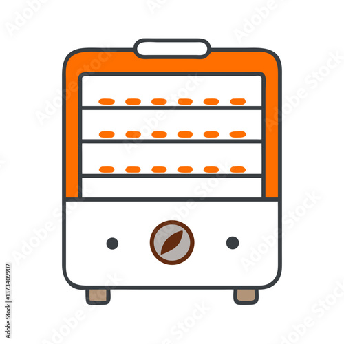 Food Dehydrator in Minimalist Style with Orange Accents  