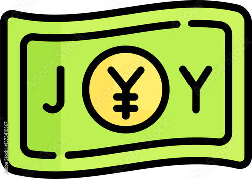 yen Illustration on a white background.