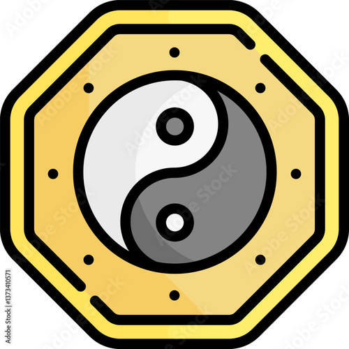 yin yang Illustration on a white background.