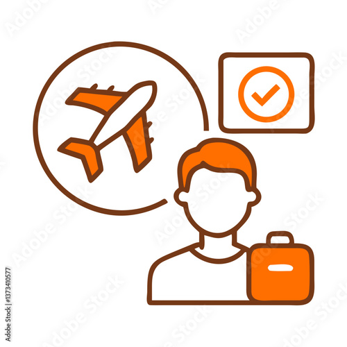 Travel Consultant Holding Briefcase with Airplane Icon  