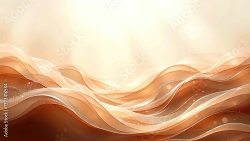 Copper Brown Abstract Waves with Warm Gradient