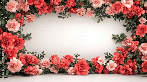Romantic Rose Frame  Wedding  Invitation  Floral Border Design