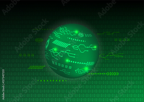 Globe on digital code