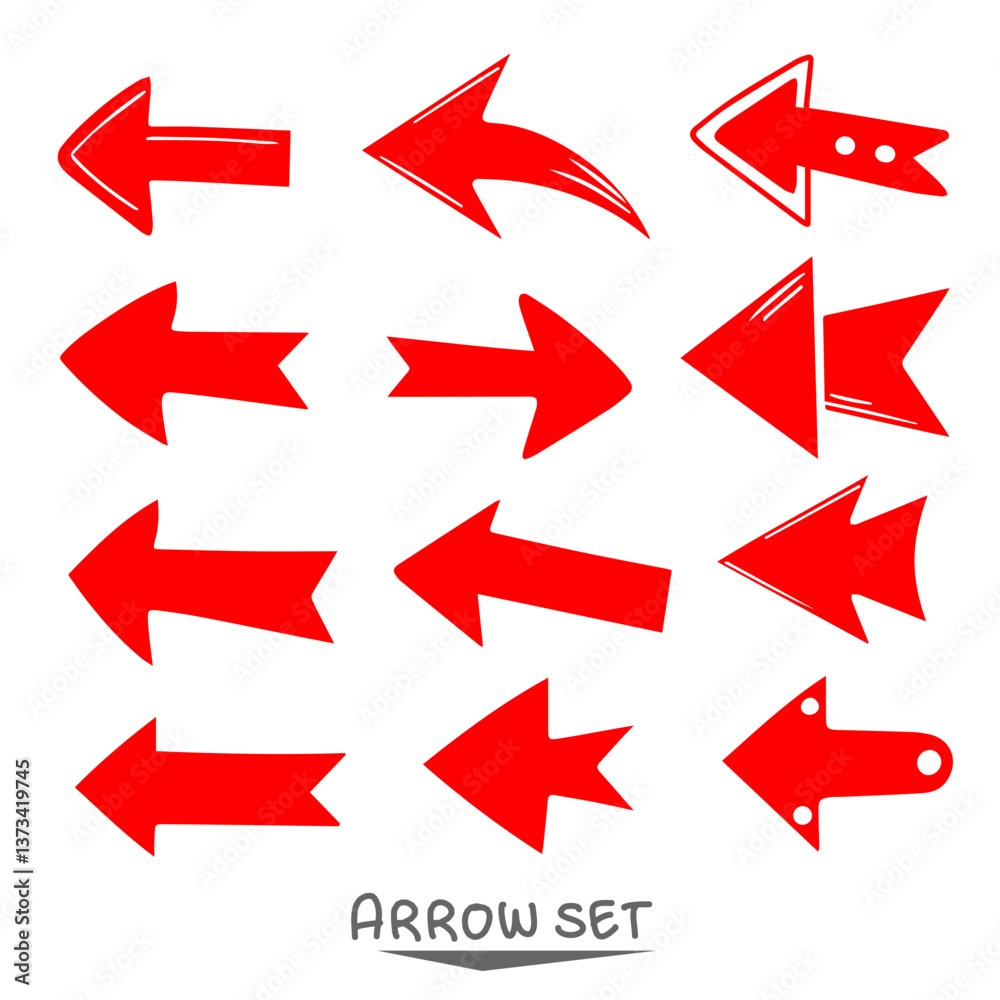 set of red arrows set of red arrows